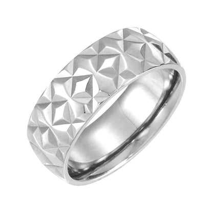 Geometric Faceted Flat Band, 7 mm