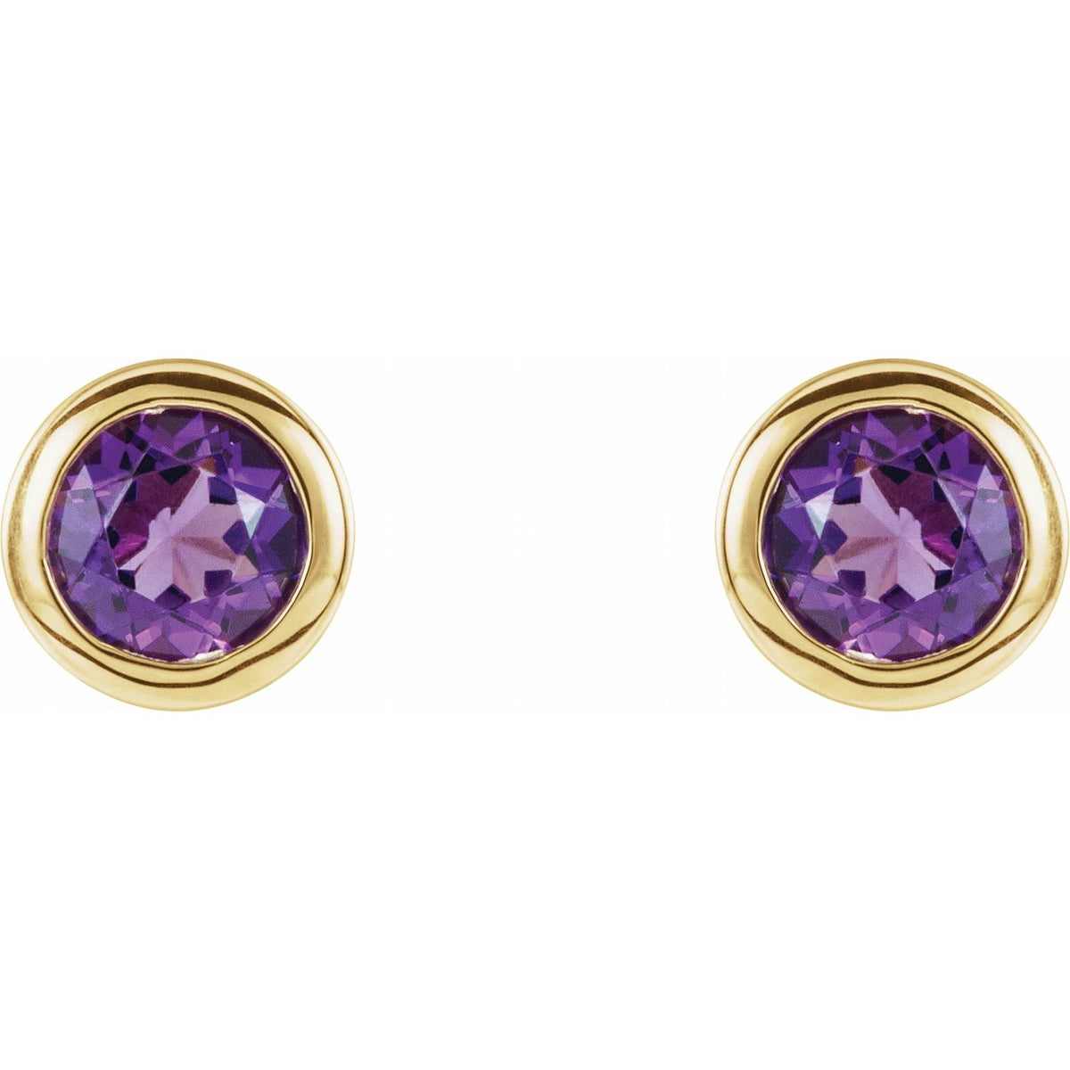 Natural Amethyst Bezel-Set Earrings