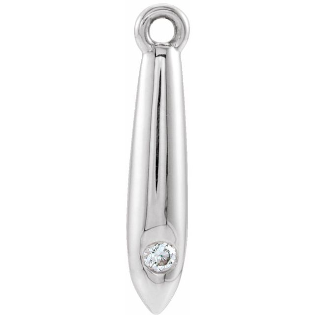 14K White Gold .03 CTW Natural Diamond Geometric Dangle