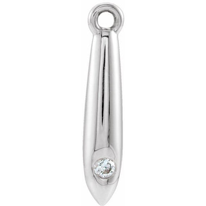 14K White Gold .03 CTW Natural Diamond Geometric Dangle