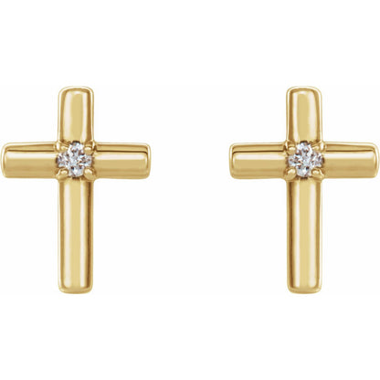 .01 CTW Natural Diamond Cross Earrings