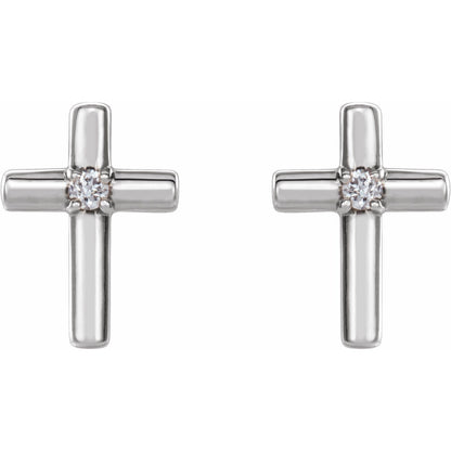.06 CTW Natural Diamond Cross Earrings