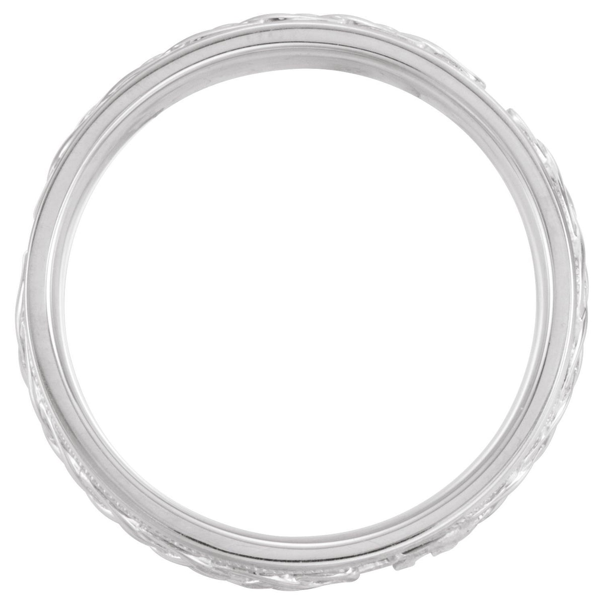 14K White Gold Milgrain Celtic-Inspired Band