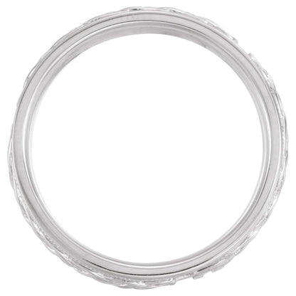 14K White Gold Milgrain Celtic-Inspired Band