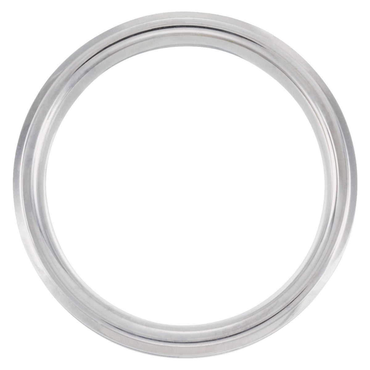 Tungsten & Blue Enamel Inlay Grooved Comfort-Fit Flat Band