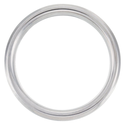 Tungsten & Blue Enamel Inlay Grooved Comfort-Fit Flat Band