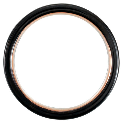 Black & 18K Rose Gold PVD Tungsten Grooved Comfort-Fit Band, 6 mm