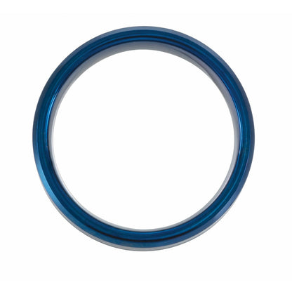 Blue Enameled Tungsten Beveled-Edge Carbon Fiber Inlay Comfort-Fit Band
