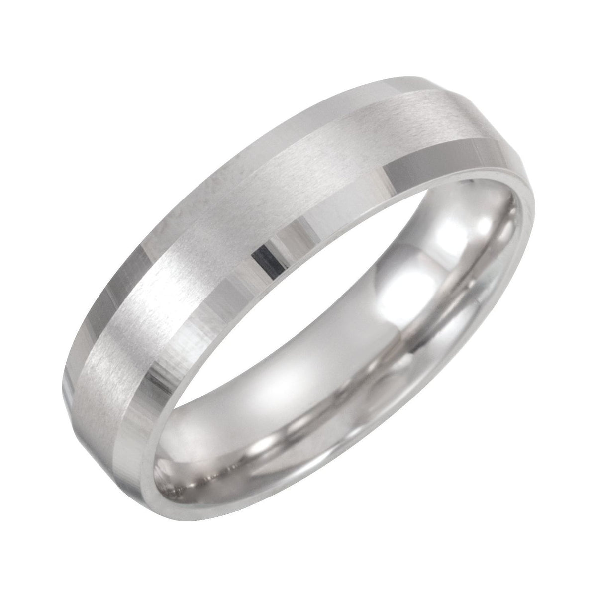 Beveled-Edge Band with Satin Finish