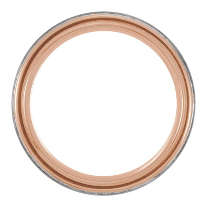 18K Rose Gold PVD Tungsten Grooved Comfort-Fit Band, 8 mm, Style 2