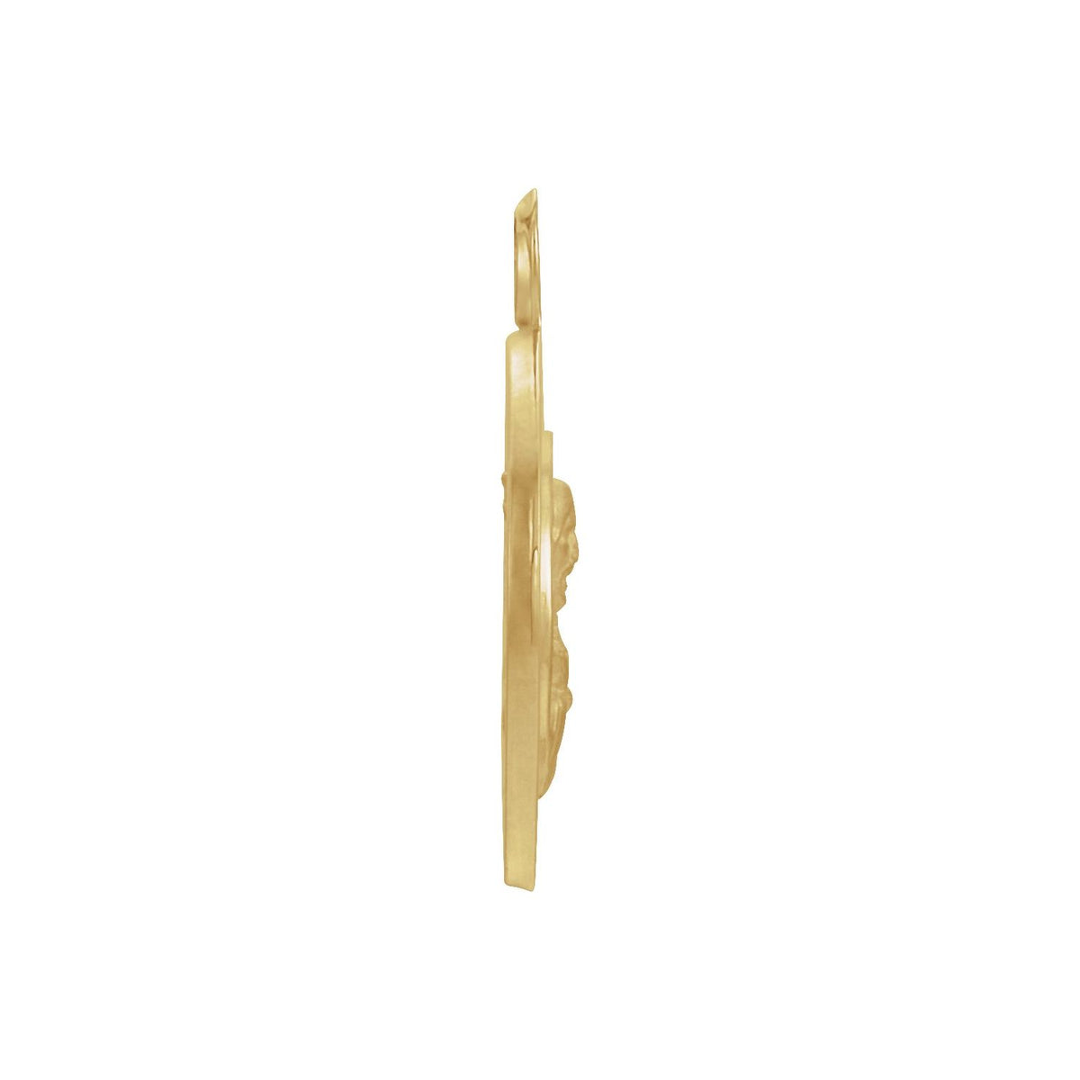 14K Yellow Gold Round Scapular Medal, 12 Mm