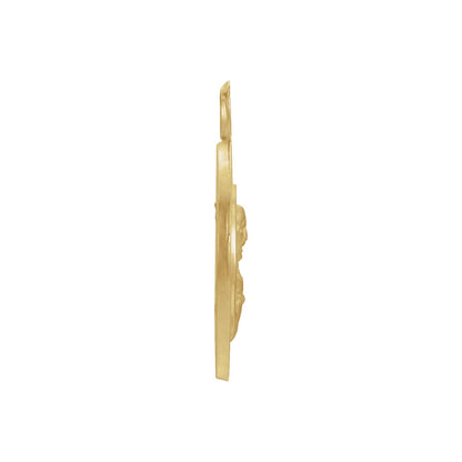 14K Yellow Gold Round Scapular Medal, 12 Mm