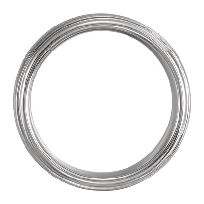 Cobalt Stepped-Edge Comfort-Fit Flat Band, 8 mm