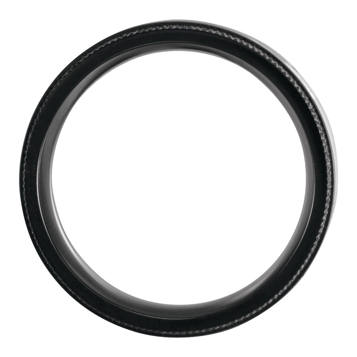 Black Titanium Coin-Edge Oak Wood Inlay Comfort-Fit Band