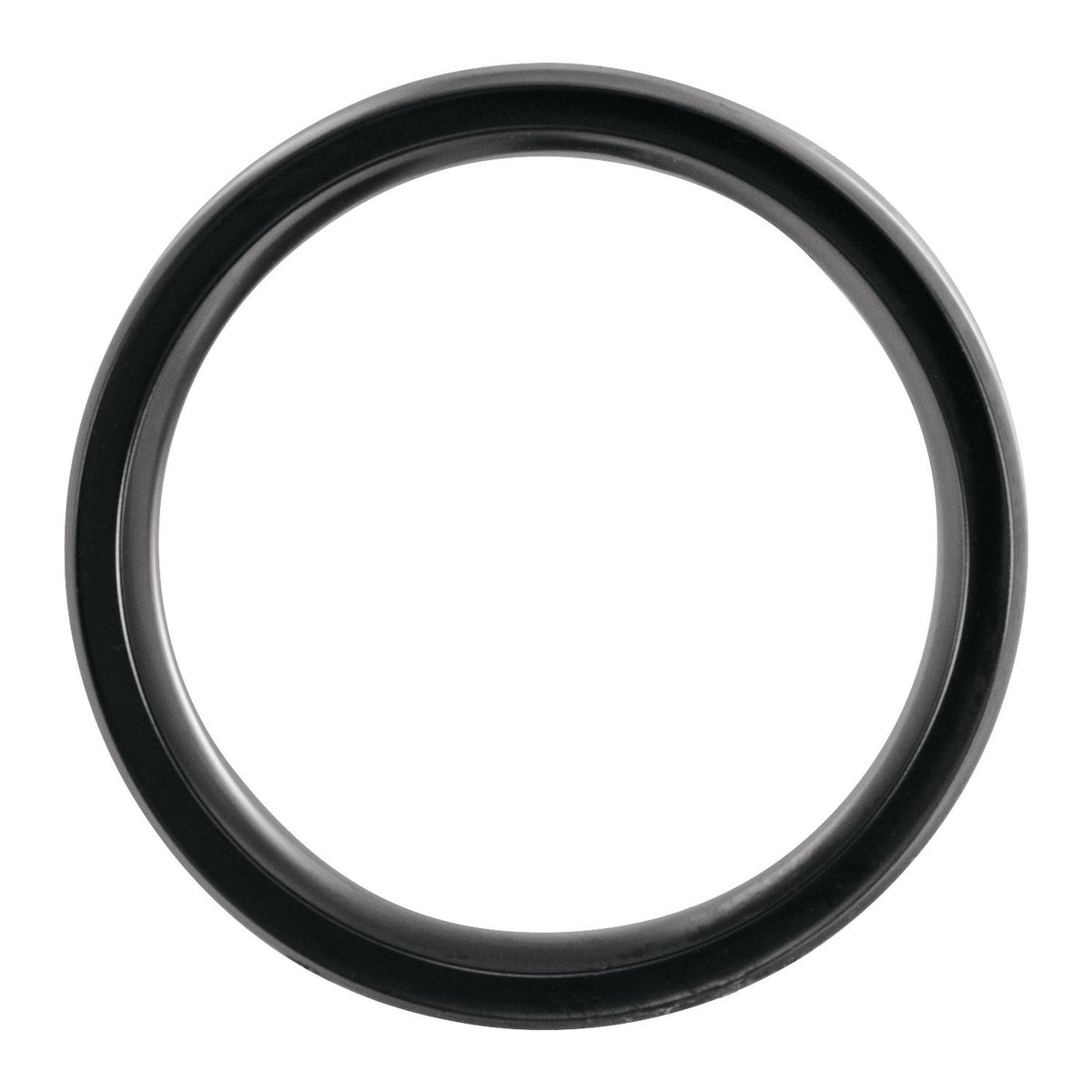 Band Black Titanium Beveled-Edge Ebony Wood Inlay Comfort-Fit Band