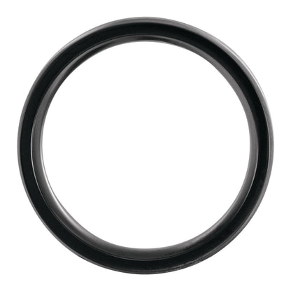 Band Black Titanium Beveled-Edge Ebony Wood Inlay Comfort-Fit Band