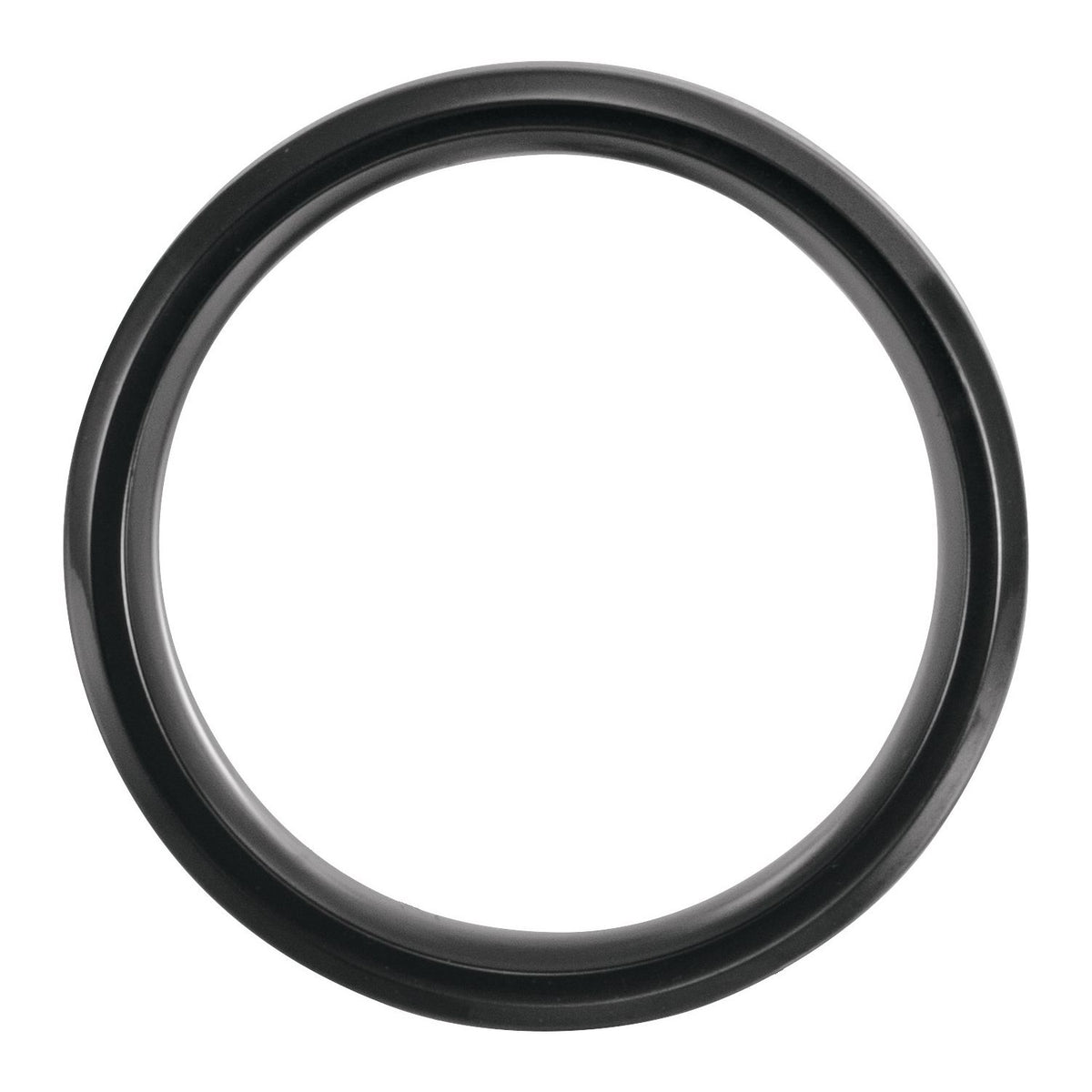Black Titanium Beveled-Edge Hawaiian Koa Wood Inlay Comfort-Fit Band, 8 mm, Style 2