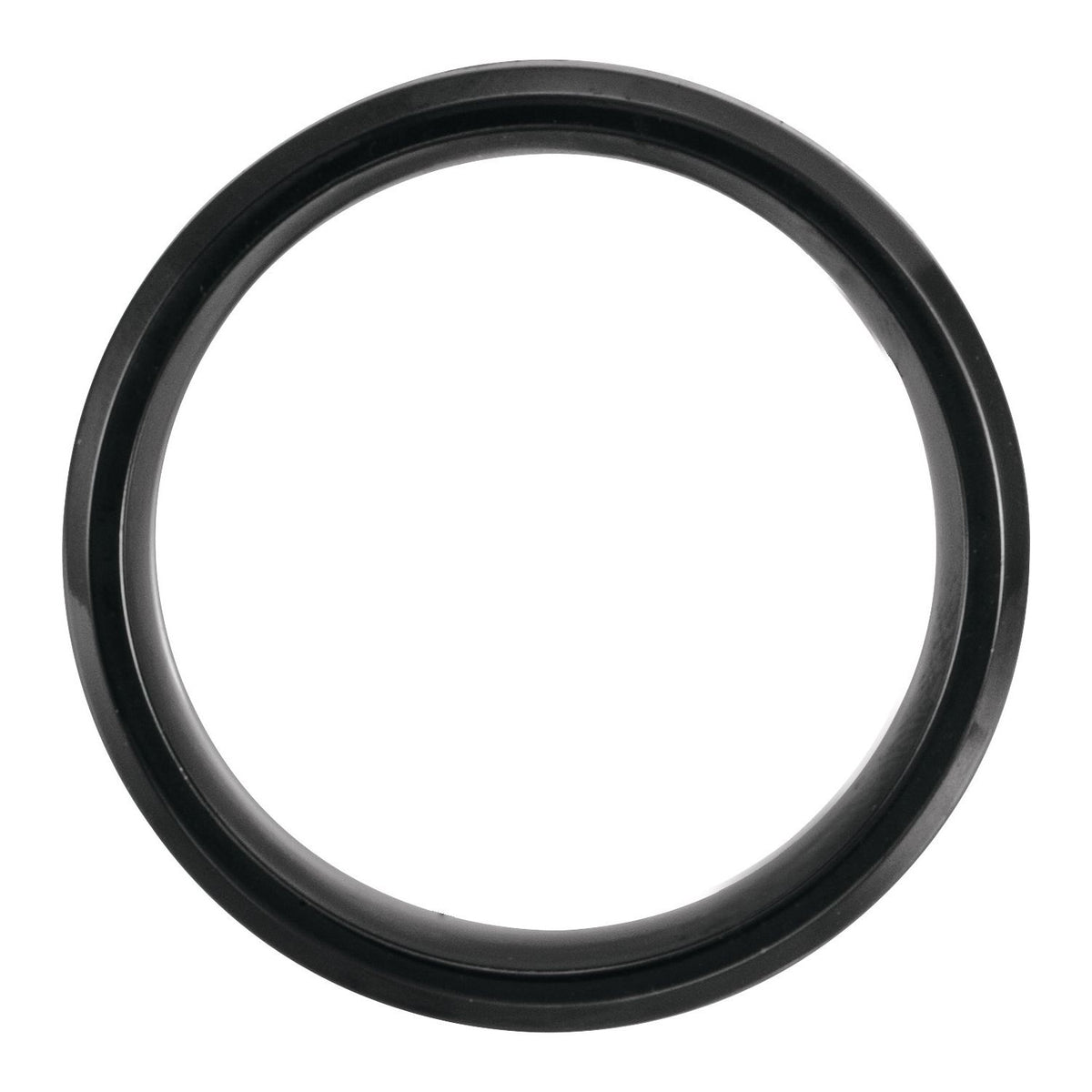Black Titanium Beveled-Edge Wood Inlay Comfort-Fit Band