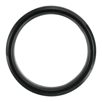 Black Titanium Beveled-Edge Wood Inlay Comfort-Fit Band