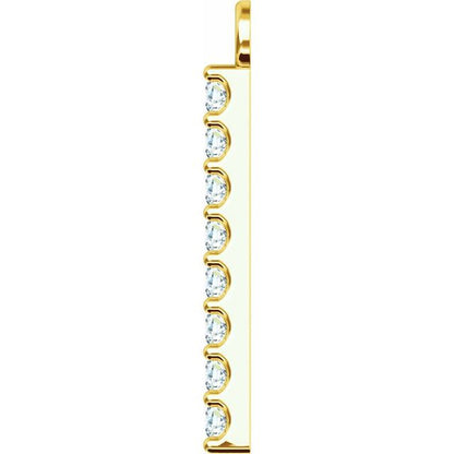 .07 CTW Natural Diamond Bar Dangle