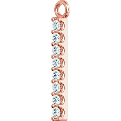 .07 CTW Natural Diamond Bar Dangle