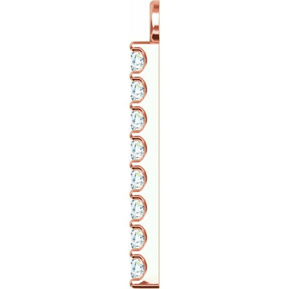 .07 CTW Natural Diamond Bar Dangle