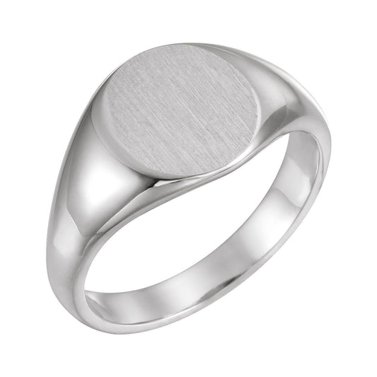 Sterling Silver 12.5x10. Oval Signet Ring