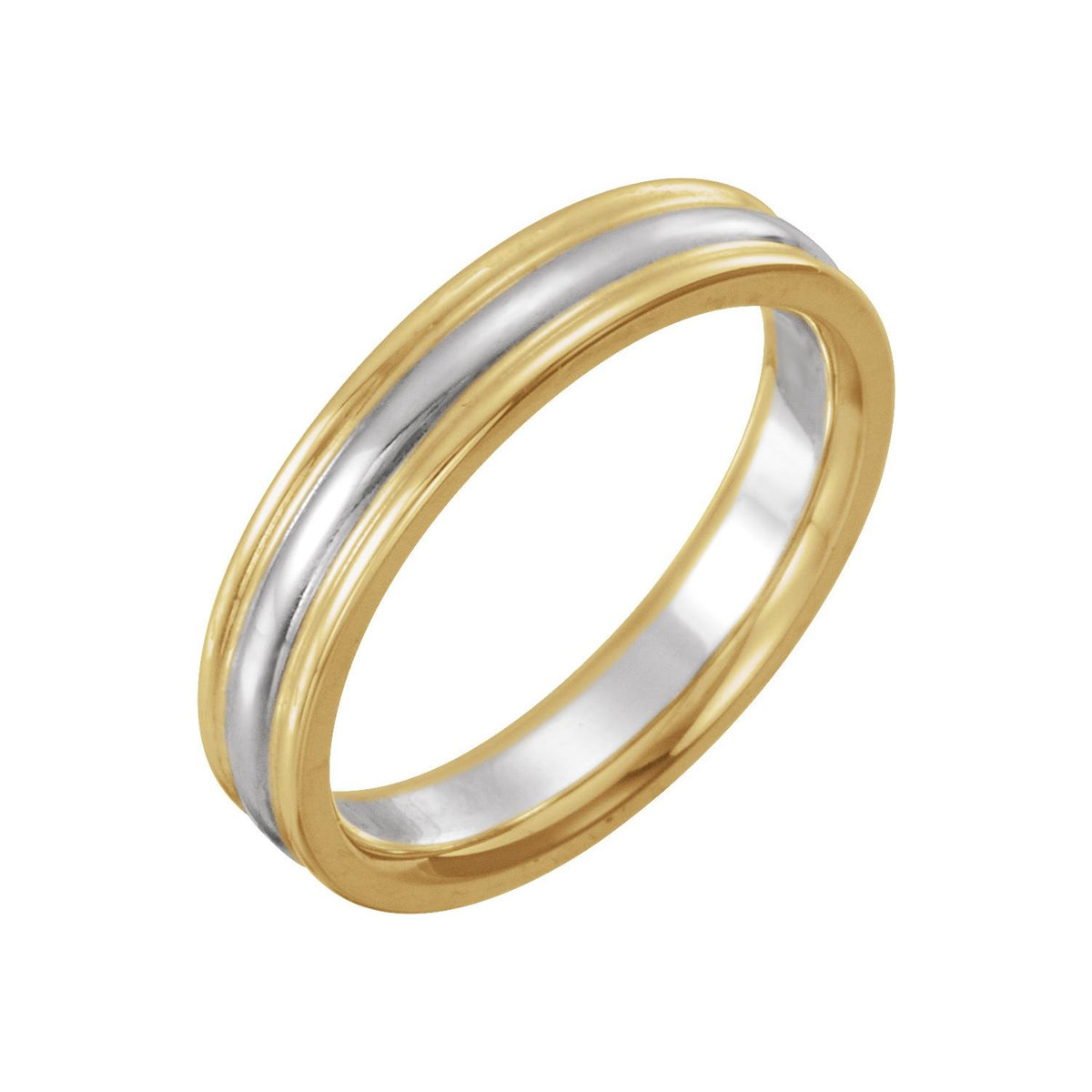 Grooved Comfort-Fit Half Round Band, 4 mm