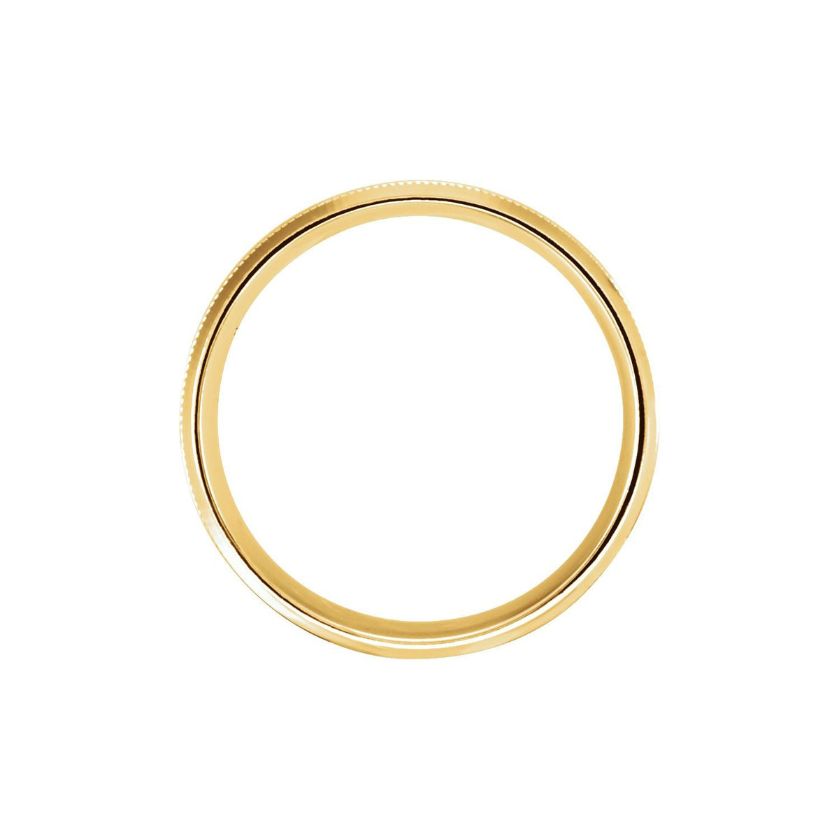 Milgrain Beveled-Edge Comfort-Fit Half Round Band