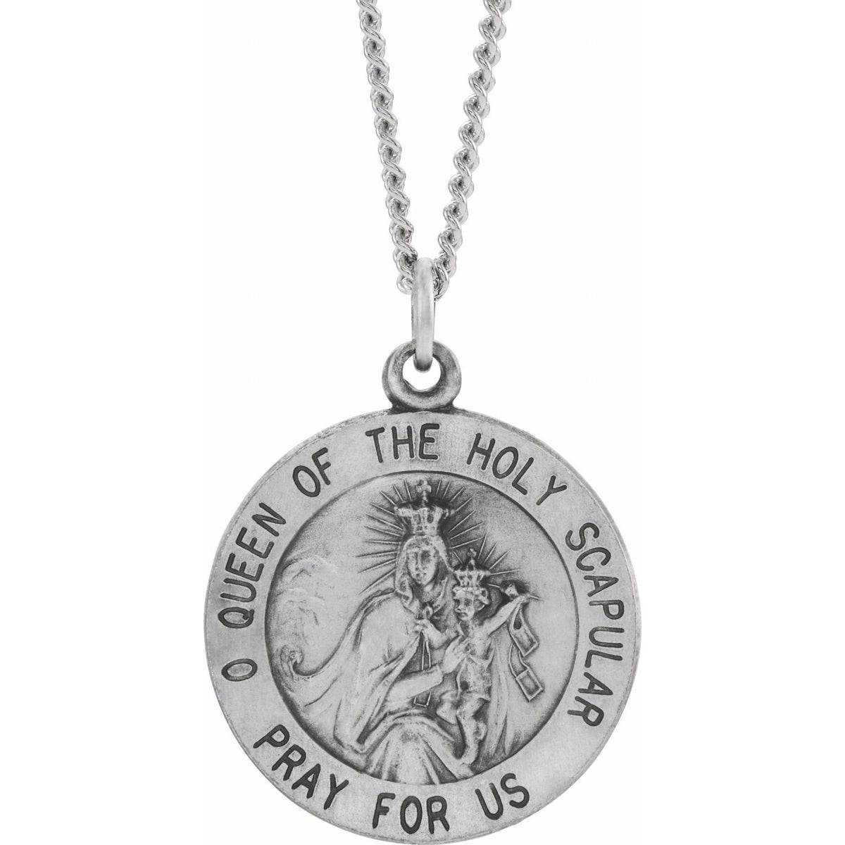 14K Yellow Gold Round Scapular Medal, 12 Mm