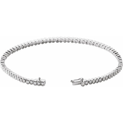 14K White Gold 2 CTW Natural Diamond Line 7" Bracelet