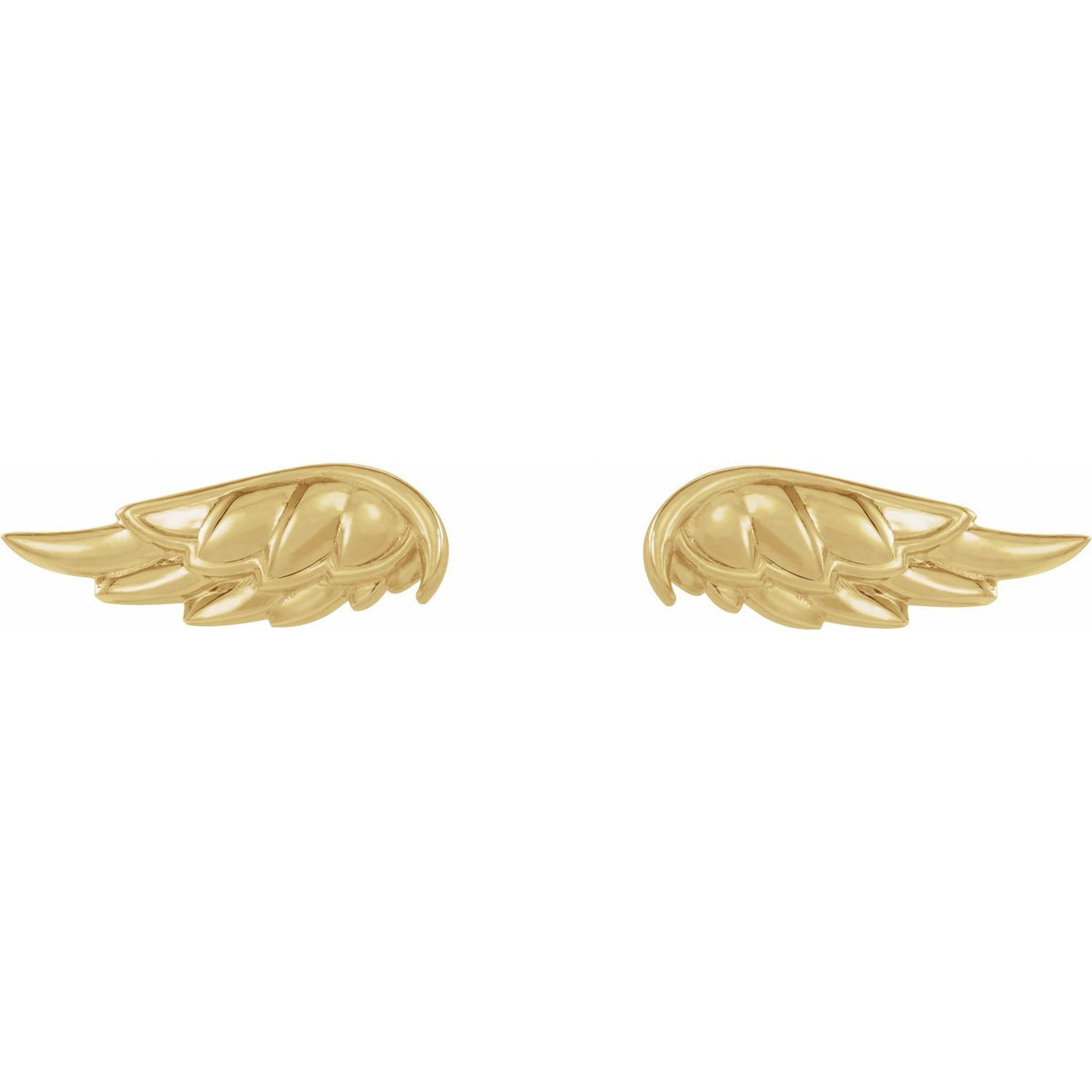 14K Yellow Gold Angel Wing Earrings