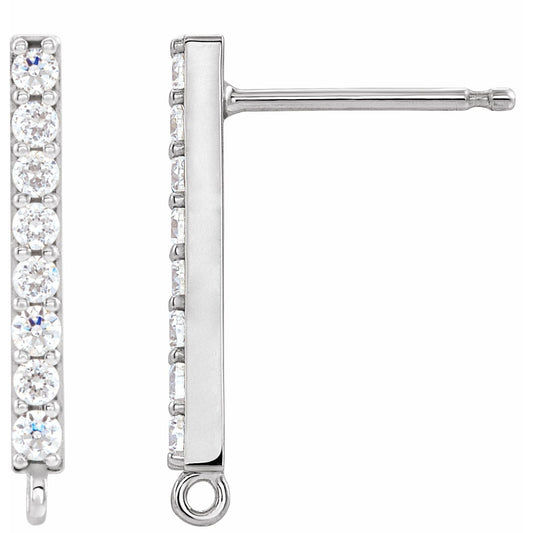 1/10 CTW Natural Diamond Bar Earring Top