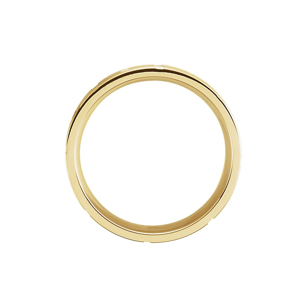 14K Yellow Gold Grooved Band