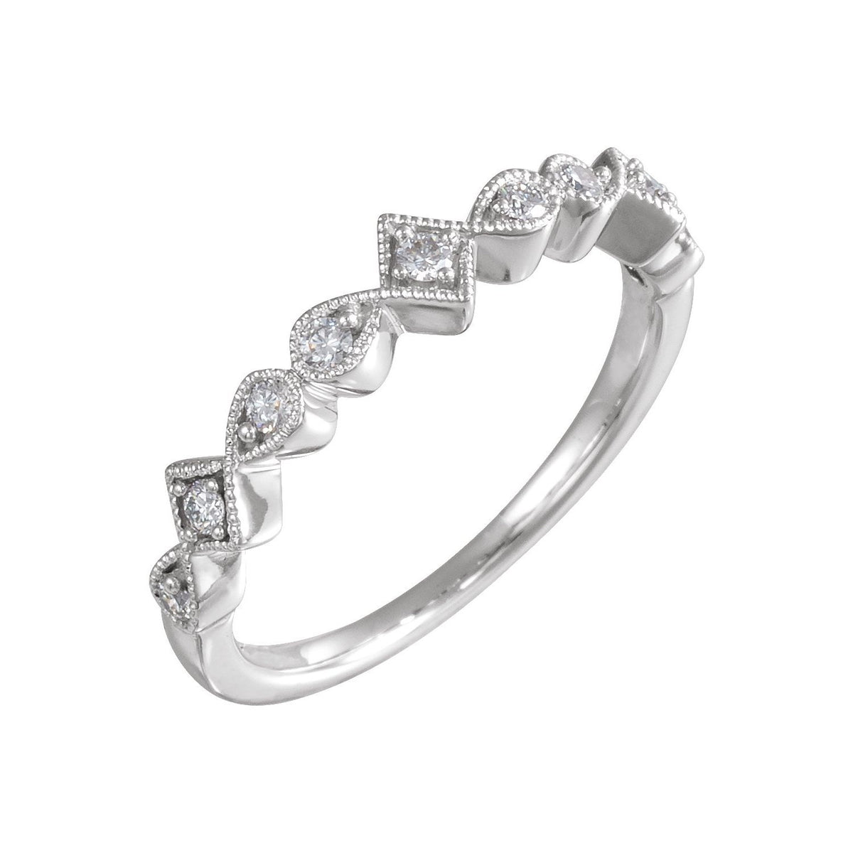 14K White Gold 1/5 CTW Natural Diamond Anniversary Band, 1.3 mm