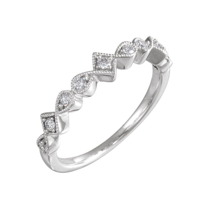 14K White Gold 1/5 CTW Natural Diamond Anniversary Band, 1.3 mm