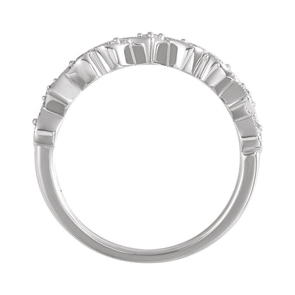 14K White Gold 1/5 CTW Natural Diamond Anniversary Band, 1.3 mm