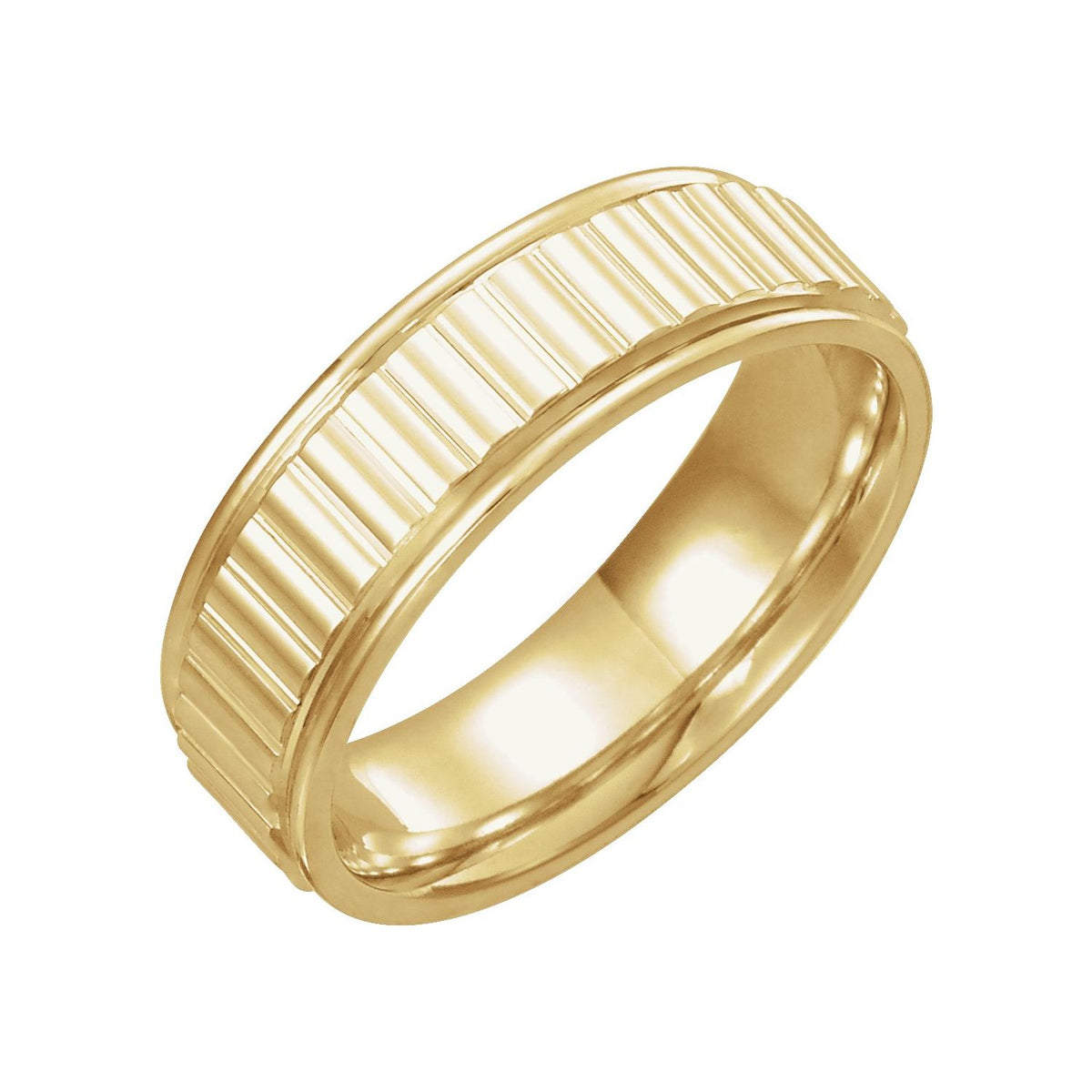 Stepped-Edge Grooved Flat Band