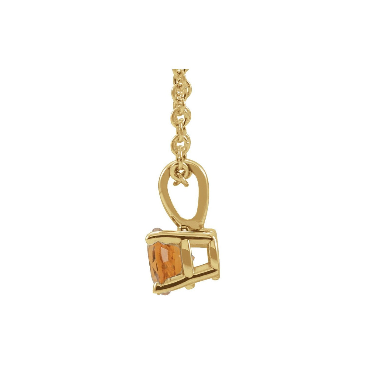 14K Yellow Gold Natural Citrine 16-18" Necklace