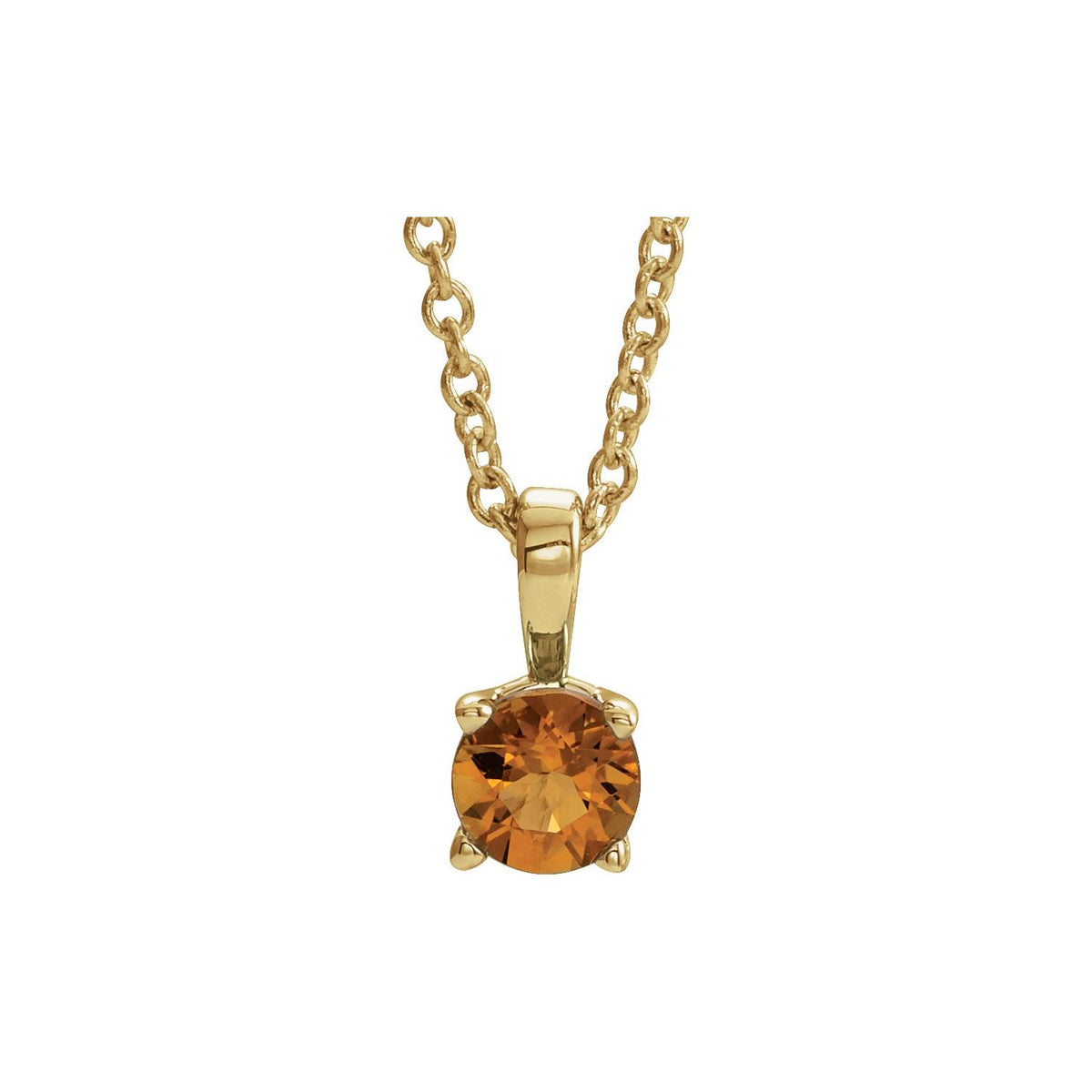 14K Yellow Gold Natural Citrine 16-18" Necklace