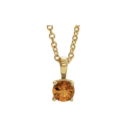 14K Yellow Gold Natural Citrine 16-18" Necklace