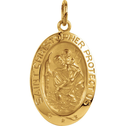 19x14 mm Oval St. Christopher Medal