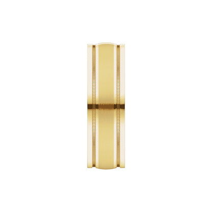 Milgrain Edge Comfort-Fit Flat Band, 7 mm