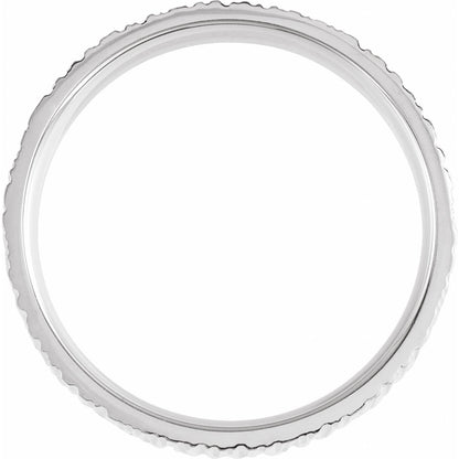Tree Bark-Inspired Comfort-Fit Flat Band, 6 mm