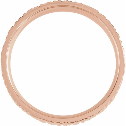 Tree Bark-Inspired Comfort-Fit Flat Band, 6 mm