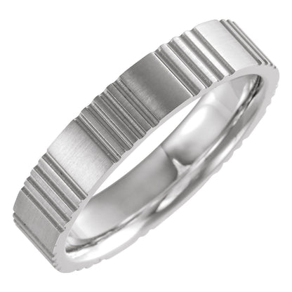 Grooved Comfort-Fit Flat Band, 5 mm