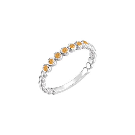 Natural Citrine Stackable Ring