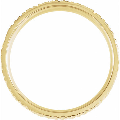 Tree Bark-Inspired Comfort-Fit Flat Band, 6 mm