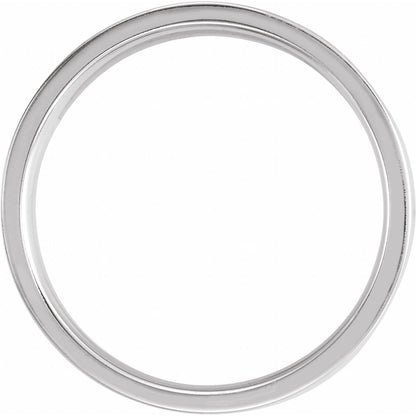 Grooved Comfort-Fit Flat Band, 6 mm