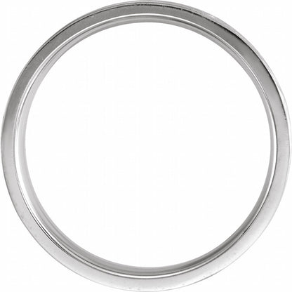 14K White Gold Tree Bark-Inspired Comfort-Fit Flat Band
